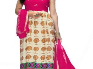 Beautiful Ethnic Dress  of beige and pink color..