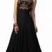 Black And Golden Color Zari Embroidery Fully Stitched Party Wear Gown