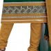 Ladies Unstitched Green-Beige Colour Embroidered Stylish Churidar Salwar Kameez