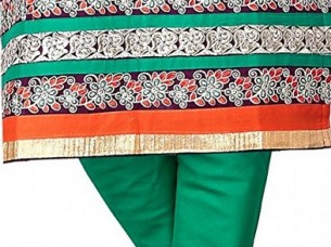 Women's Purple And Green Colour Churidar Style Daily Wear ..
