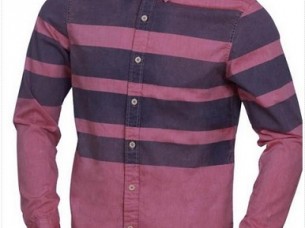 Cotton Long Sleeve Shirt with Stripe..