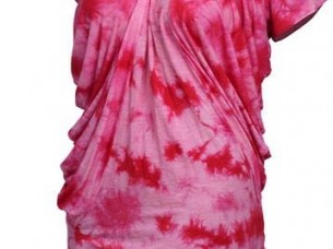 Sleeveless Cotton Dress in Dark Pink..