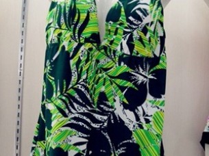 Floral Print Green One Piece Beachwear..