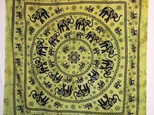Indian Hippy Manada Elephant Printed Tapestry Queen Size..