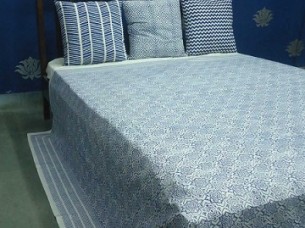 Rustic Style Hand Block Printed Cotton Bedsheet..