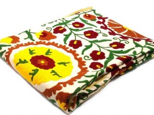 Bed sheet Suzani style Embroidery colorful Twin Size..