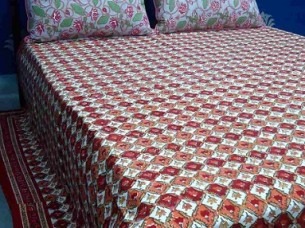 Dholamaru Print Hand Block Printed Cotton Bedspread 100% C..