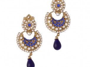 Blue Gold Plated Fancy Earrings..