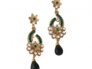 Green Austrian Diamond Traditional Fashion Earrings..