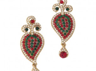 Red Gold Plated Austrian Diamond Earrings..
