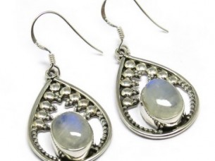 Amazing White Fire !! Rainbow Moonstone 925 Sterling Silve..
