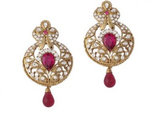 Pink Gold Plated Austrian Diamond Earrings..