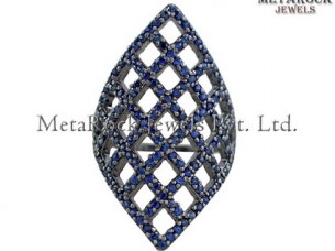 Blue Sapphire Gemstone 925 Sterling Silver Handmade Ring..