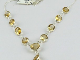 New Fashion Citrine 925 Sterling Silver Necklace..