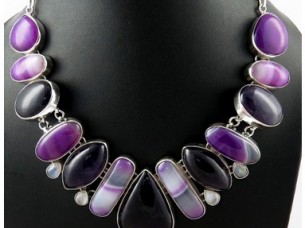 Perfect Multi Color 925 Sterling Silver Necklace..