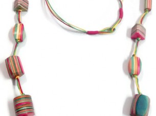 Wood Beaded Multicolor Necklace Chain..