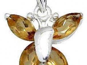 Genuine Citrine Marquise 925 Sterling Silver Pendant..