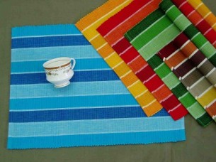 Multicolor Placemats in Vibrant Stripes..
