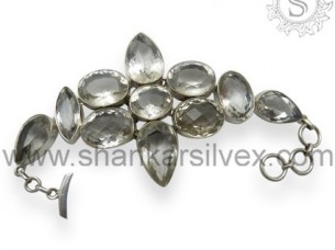 Handmade 925 Silver jewelry Crystal Silver Bracelets Expor..