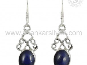 Awesome Blue Lapis Earring Gemstone Silver Jewellery Expor..