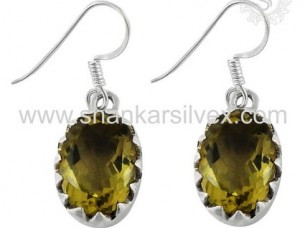 Lemon Quartz Gemstone Jewelry Earring 925 Silver Jewelry W..