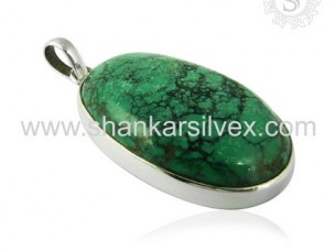 Attractive Stylish Turquoise Silver Jewelry Green Stone Pe..