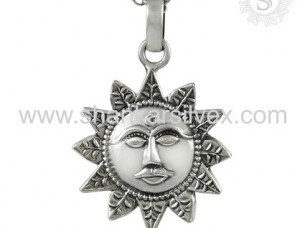 Sun Shape Silver Jewellery Pendant Wholesaler Silver Jewel..