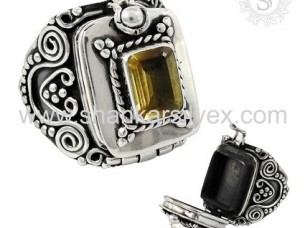 Desirable Women Jewelry Citrine Gemstone Ring 925 Silver J..