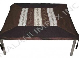 Table Cloth with Stitched Border and Hangings..