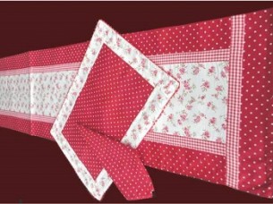 Table Runner with Red Border..