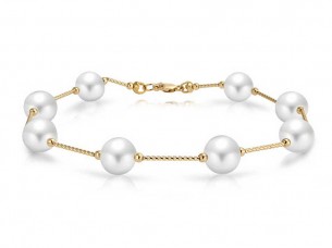 14k Natural Pearl Rope Gold Bracelet..