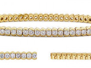 2.60Ct Diamond Bracelet in 10k Yellow Gold..