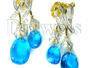 Real Natural Stone Gold Earrings..