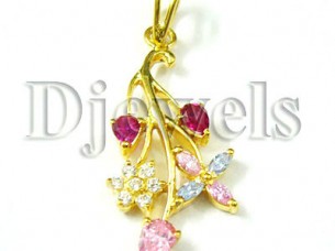 Ladies Gold Diamond Pendant Set..