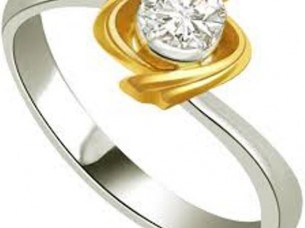 0.12 Ct Engagement Ring Natural Diamond In 14k White Gold..