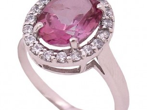 Pink Topaz 925 Silver Ring..