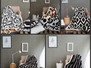 Black And White Flannel Blankets..