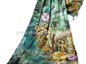 Floral digital printed modal scarf..