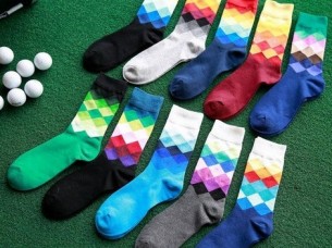 Gradient Color Stockings Casual Men Socks..
