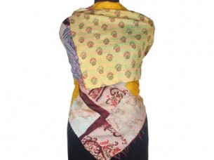 Vintage Silk Handmade Kantha Patch Work Scarf SC1454..