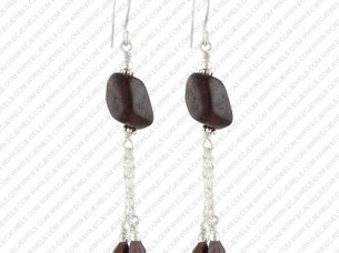Contemporary Sterling Silver Crystal Earrings..