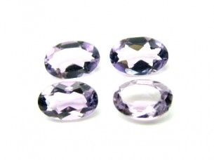 1.2Ct 4pc Lot 5X4mm Natural real Amethyst oval shape Gemst..