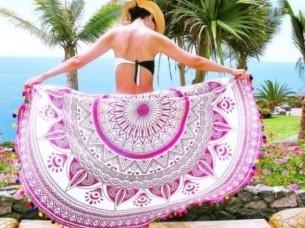 Mandala Round Beach Tapestry Cotton Tablecloth Beach Round..