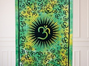 Green Om Ethnic tapestry,Wall Decor,Wall Hanging tapestry..