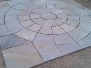 Sand stone and ceramic tiles..
