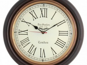 Artshai Antique Look Silent Wall Clock. 16 Inch Big Size With Brass Ring
