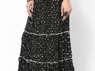 Rajasthani Jaipur Cotton Black Skirt