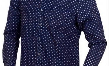 Cotton Printed Polka Dot Long Sleeve Shirt