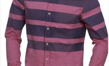 Cotton Long Sleeve Shirt with Stripe
