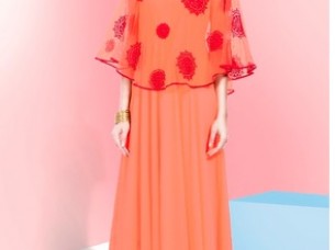 Orange Colour Women Georgette Maxi Dress